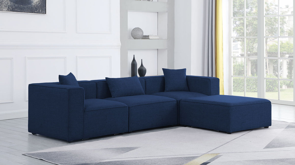 Cube - Linen 4 Piece Modular Sectional With Chaise