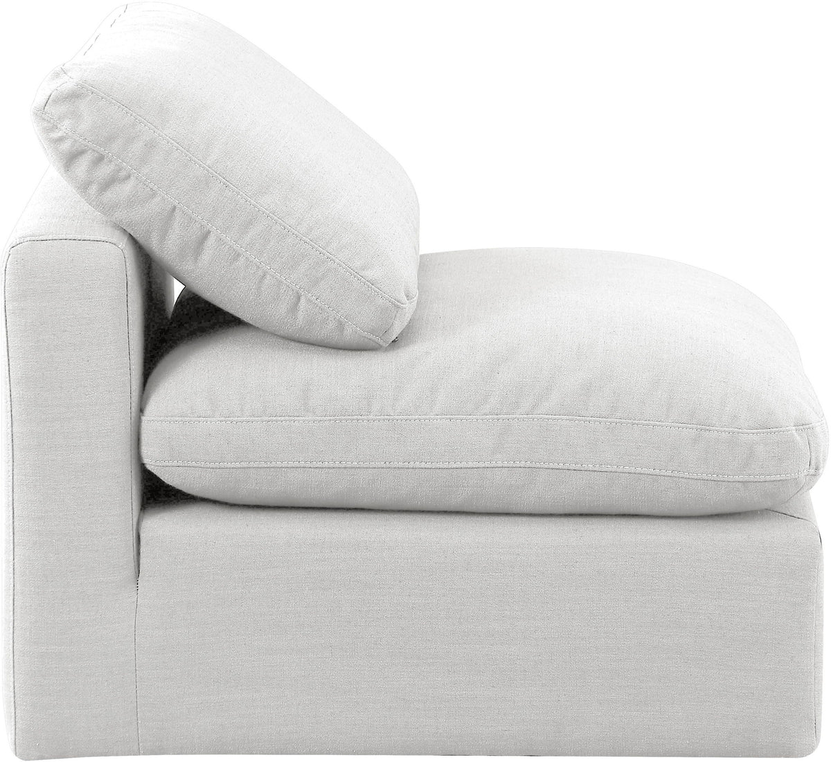 Indulge - Linen Armless Chair - White