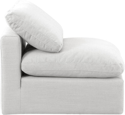 Indulge - Linen Armless Chair - White