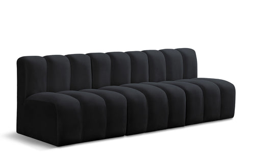 Arc - Velvet 3 Piece Modular Straight Sofa