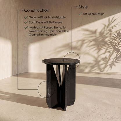 Alba - Genuine Marble End / Side Table