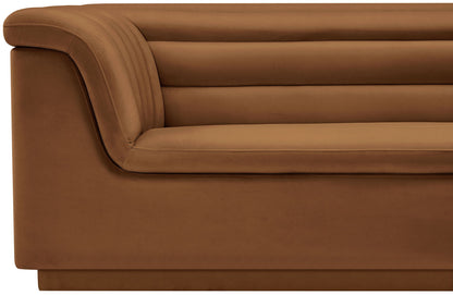 Cascade - Velvet Sofa - Saddle