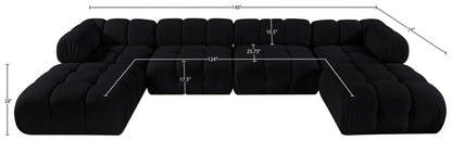 Orin - Velvet 6 Piece Modular Double Chaise Sectional