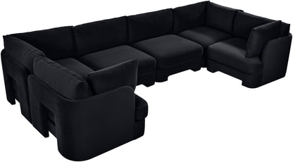 Hammond - Velvet Performance Fabric Upholstered 6 Piece U-Shaped Sectional