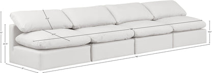 Indulge - Faux Leather 4 Seat Modular Armless Sofa