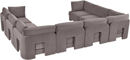 Hammond - Velvet Performance Fabric Upholstered 8 Piece U-Shaped Sectional