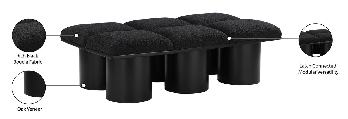 Pavilion - 6 Piece Modular Bench With Black Base