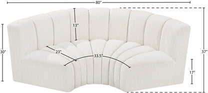 Arc - Boucle Fabric 3 Piece Modular U-Shaped Sofa