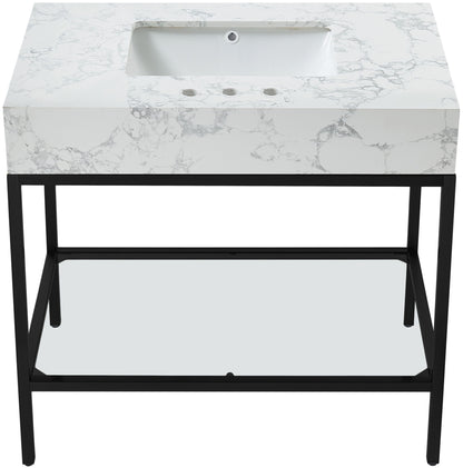 Marmo - Engineered Marble Bathroom Vanity With Black Base