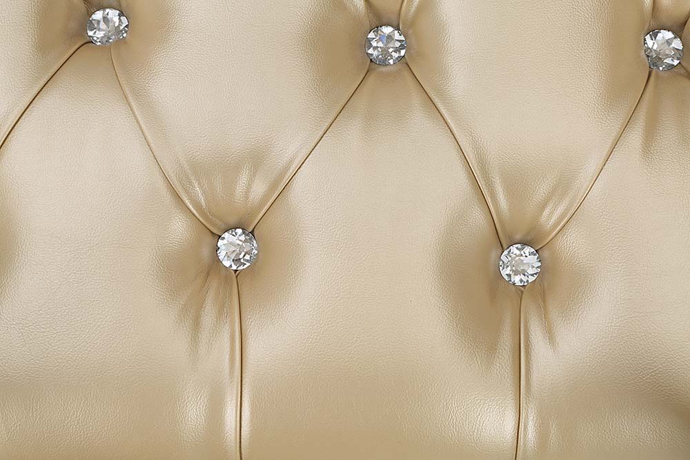 Danae - Bench - Champagne Synthetic Leather & Gold