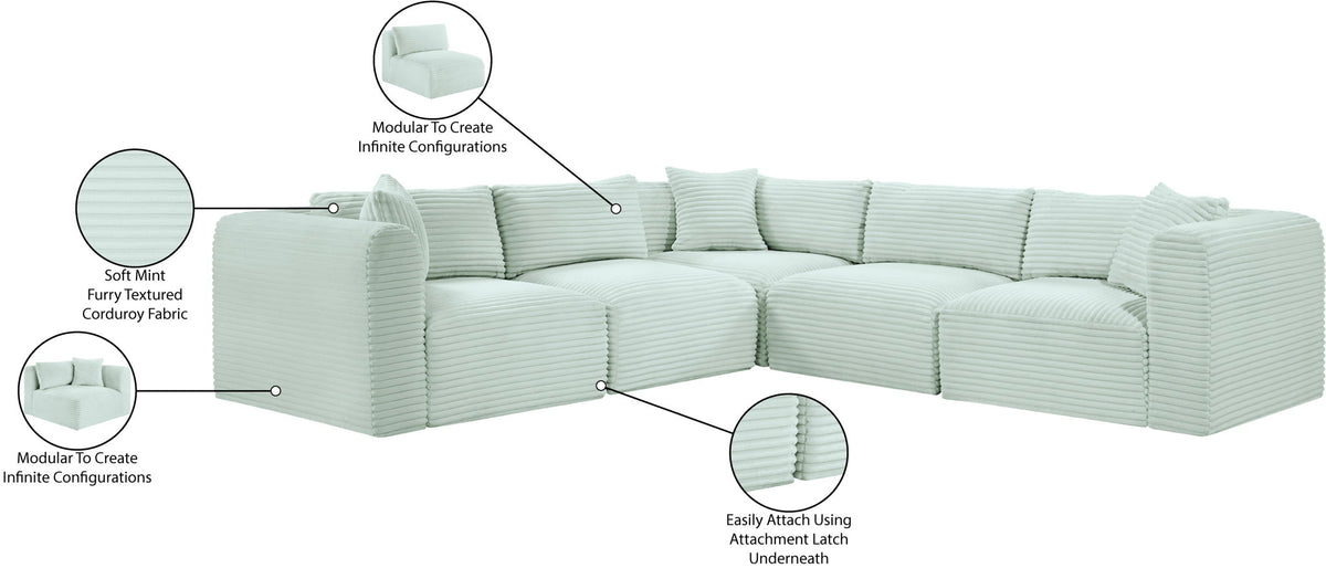 Shaggy - 5 Piece Modular Corner Sectional