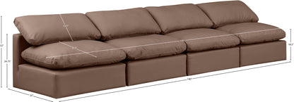 Indulge - Faux Leather 4 Seat Modular Armless Sofa