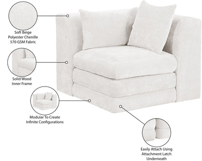 Stellar - Chenille Fabric Upholstered Modular Corner Chair
