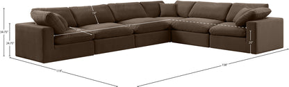 Comfy - 6 Piece Velvet Modular Corner Sectional