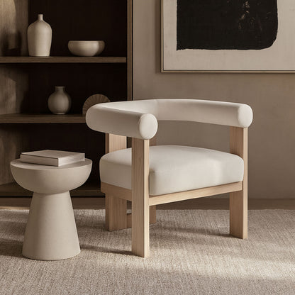Arienzo - Performance Fabric Upholstered Accent Chair - Natural Base