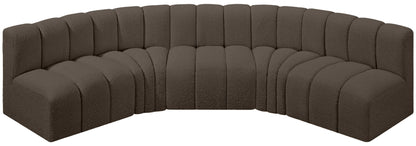 Arc - Boucle Fabric 5 Piece U-Shaped Modular Sofa