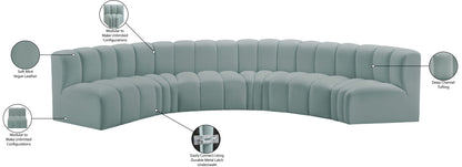 Arc - Faux Leather 6 Piece U-Shaped Modular Sofa