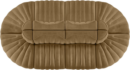 Rummi - Oval Velvet Performance Fabric Upholstered 8 Piece Modular Sectional