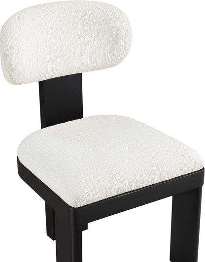 Timbra - Linen Textured Fabric Upholstered Dining Chair (Set of 2) - Black Base