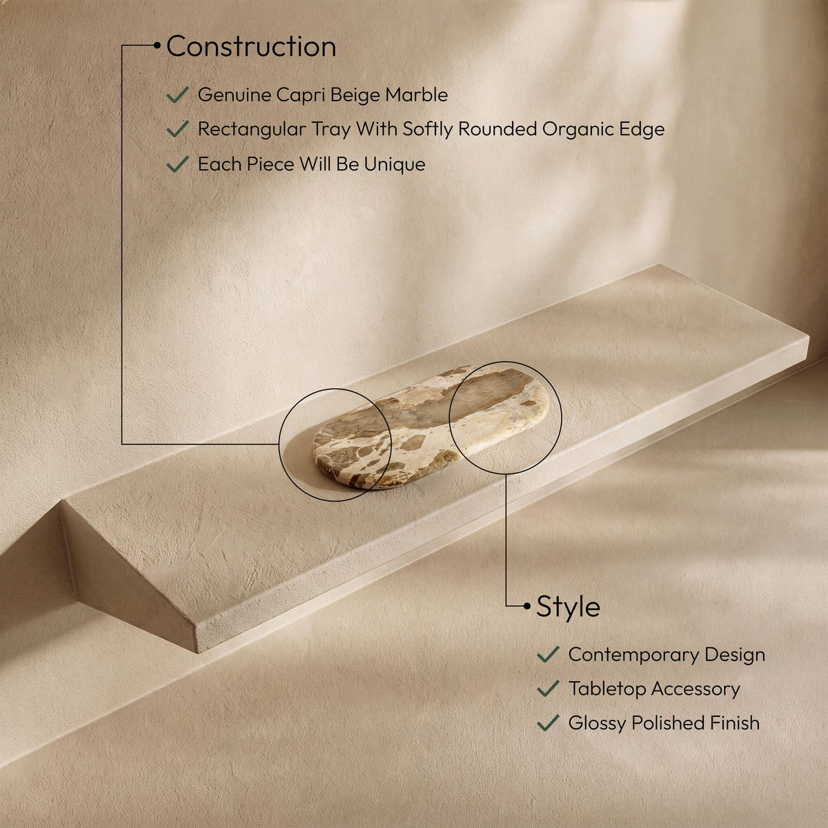 Carrell - Genuine Marble Tray