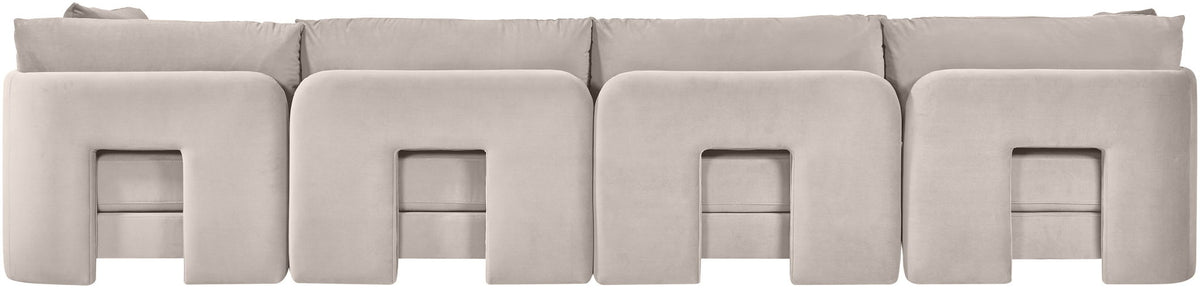 Hammond - Velvet Performance Fabric Upholstered 4 Piece Sofa
