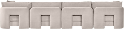 Hammond - Velvet Performance Fabric Upholstered 4 Piece Sofa