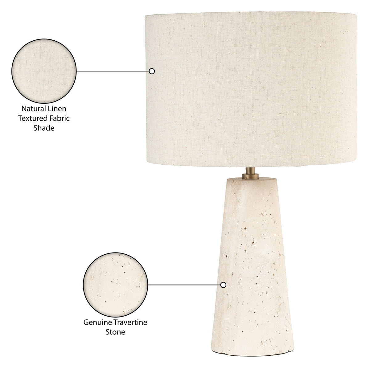Dolomia - Base And Linen Textured Fabric Shade Table Lamp