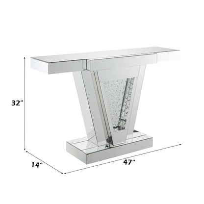 Nysa - 32"H Console Table - Mirrored & Faux Crystals