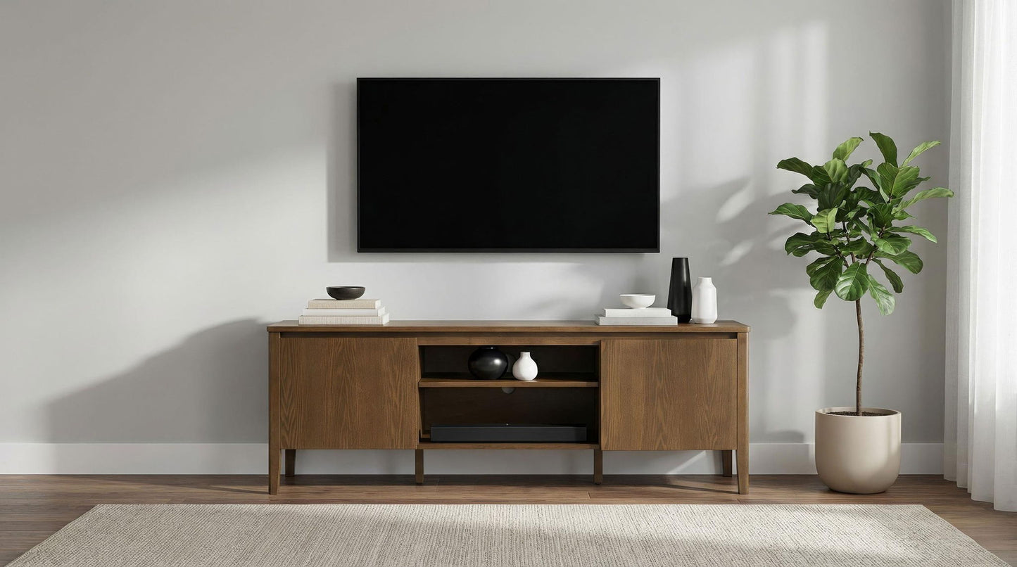Thori 63-inch 2-door TV Stand Media Console Dark Brown