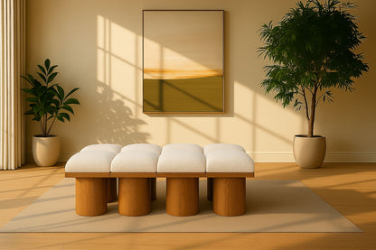 Pavilion - 8 Piece Modular Bench With Brown Base