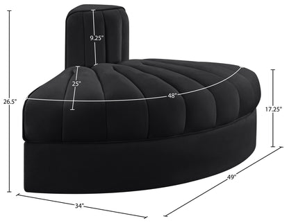Rummi - Velvet Performance Fabric Upholstered Modular Chair
