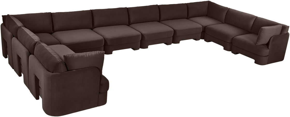 Hammond - Velvet Performance Fabric Upholstered 10 Piece Sectional