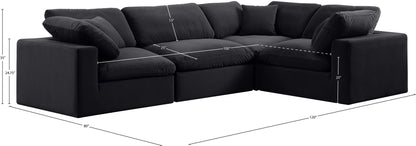 Comfy - 4 Piece Velvet Modular Sectional