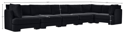 Hammond - Velvet Performance Fabric Upholstered 6 Piece L-Shaped Sectional
