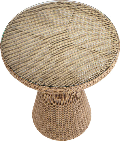 Seacrest - Tempered Glass Top And Wicker Outdoor Patio Counter Height Table