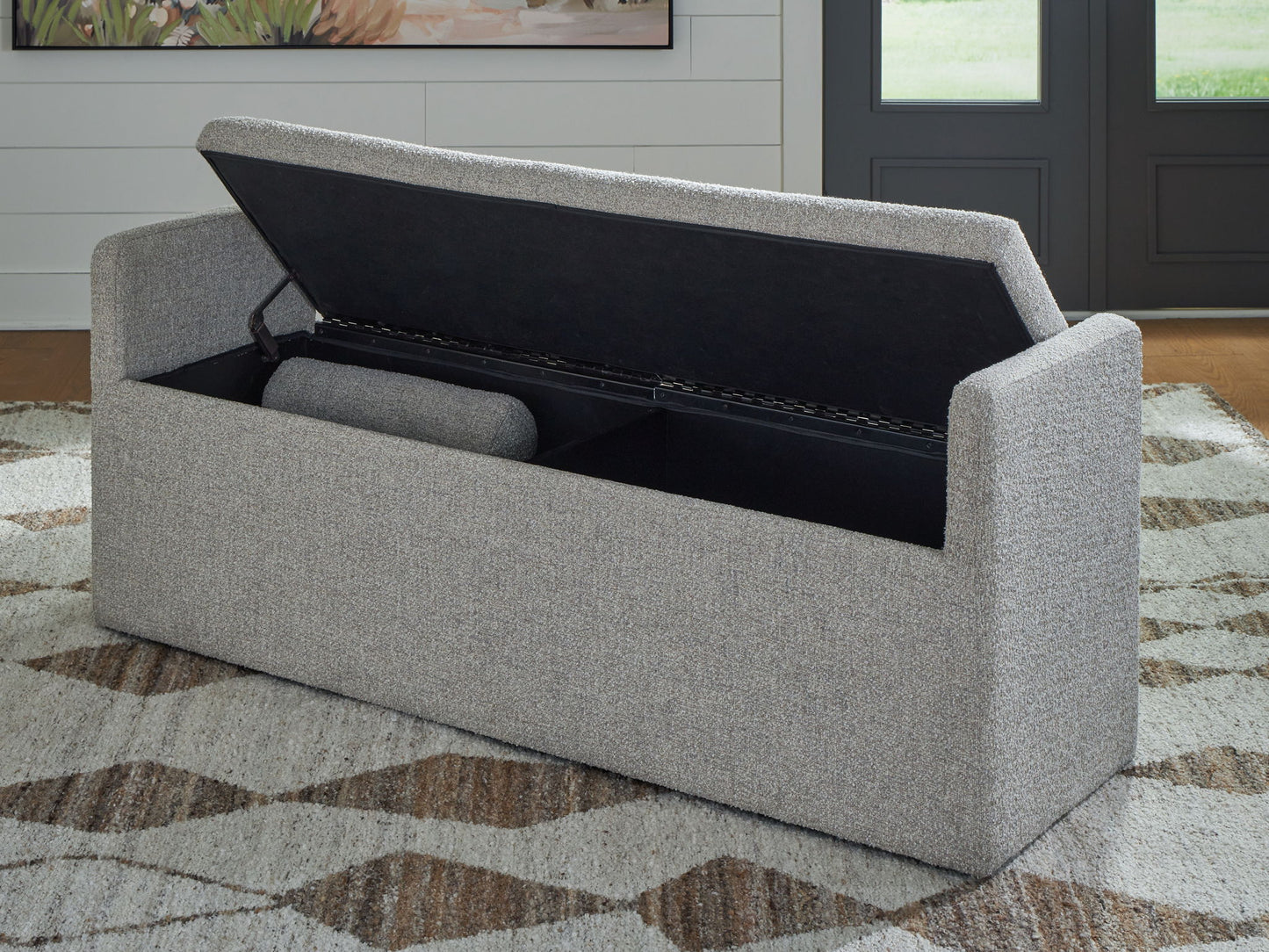 Galliden - Large Upholstered Dining Room Bench - Beige