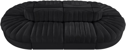 Rummi - Oval Velvet Performance Fabric Upholstered 8 Piece Modular Sectional