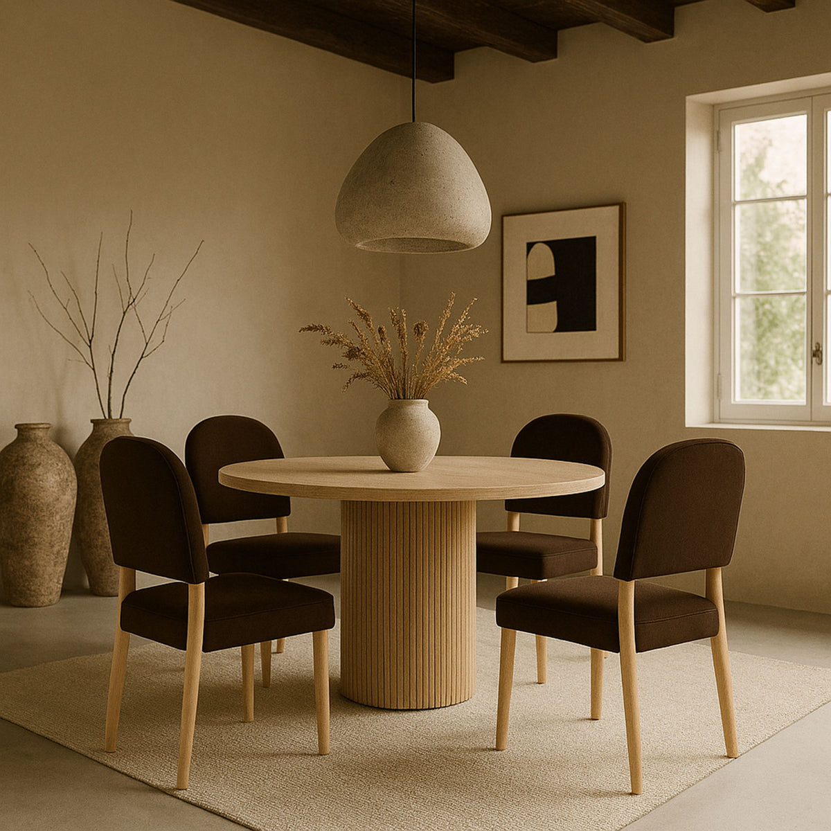 Varinelle - Velvet Dining Chair (Set of 2) - Natural Frame