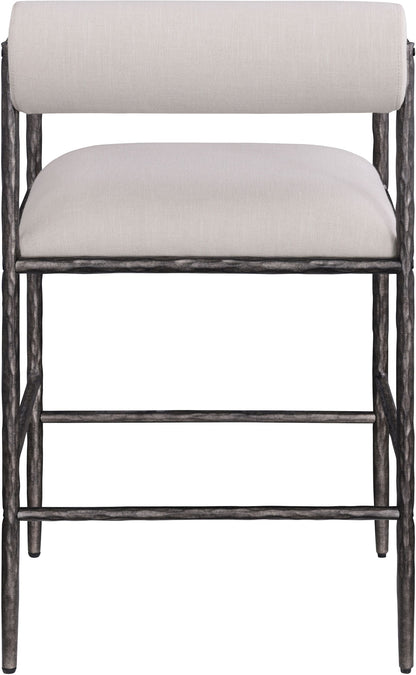 Axis - Linen Textured Beige Fabric Upholstered Counter Stool (Set of 2)