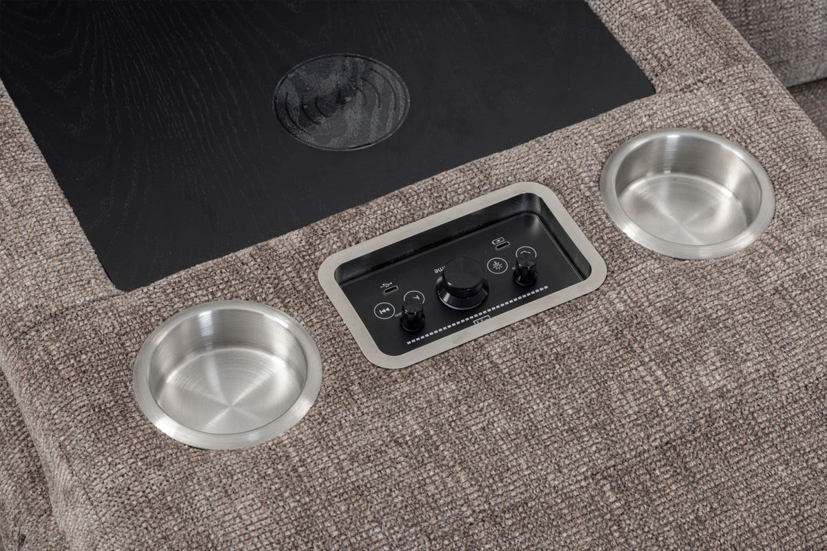Colton - Power Zero Gravity Sofa With Drop Down Table And Immersive Audio P3 - Branson Tweed