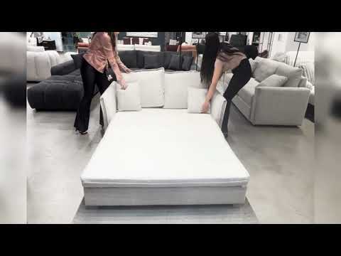 Oran - Sofa With Sleeper - Gray Chenille