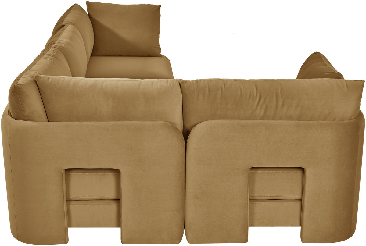 Hammond - Velvet Performance Fabric Upholstered 4 Piece Sectional