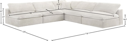 Cozy - 5 Piece Modular Corner Armless Sectional