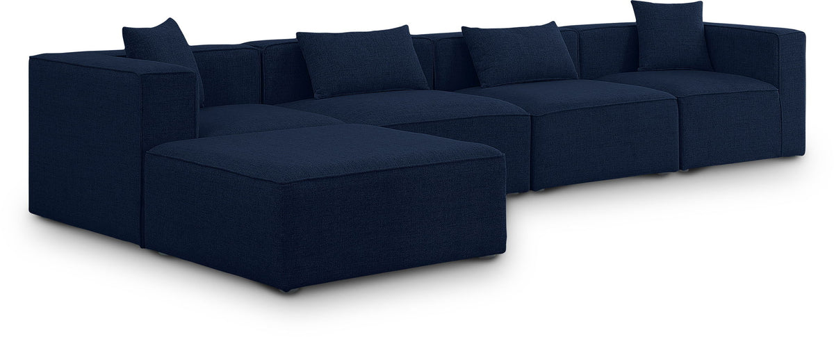 Cube - Linen 5 Piece Modular Sectional With Chaise