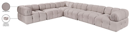 Orin - L-Shaped Velvet 6 Piece Modular Sectional