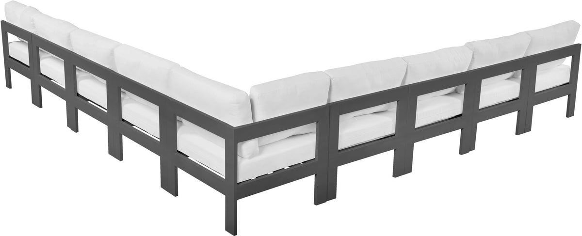 Nizuc - Outdoor Patio 9 Piece Modular Sectional With Gray Frame