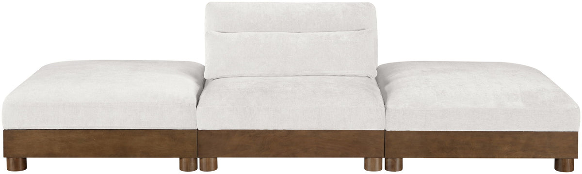 Turin - Chenille Fabric Upholstered Modular Sectional - Cream