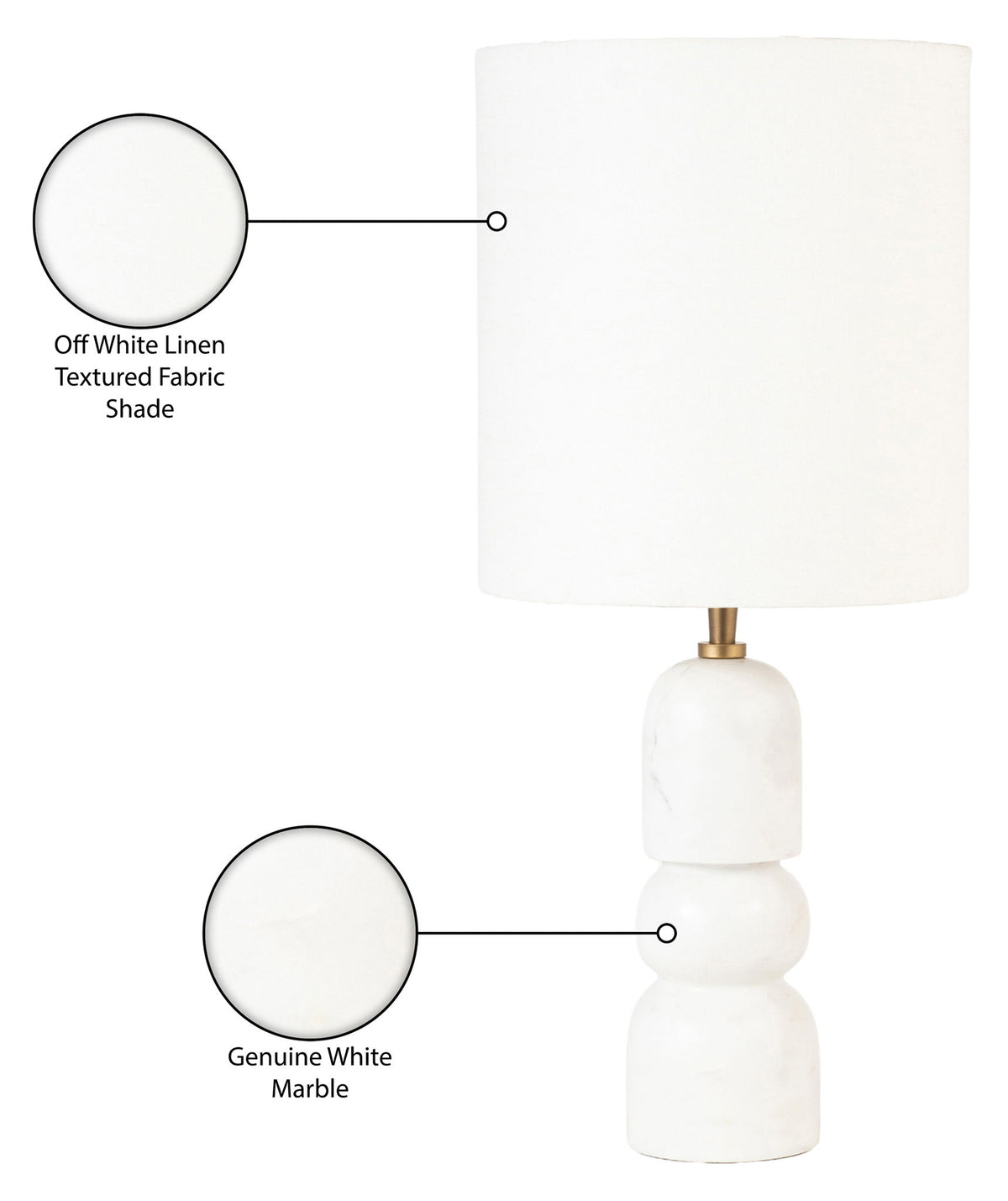 Paros - Base And Linen Textured Fabric Shade Table Lamp