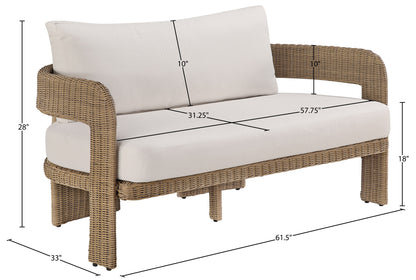 Sandbay - Olefin Water Resistant Fabric And Wicker Outdoor Patio Loveseat