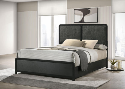 Cavelle 51-inch Upholstered Queen Panel Bed Black